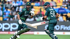 Photo: X/ @T20WorldCup : Pakistan's Fakhar Zaman and Babar Azam.